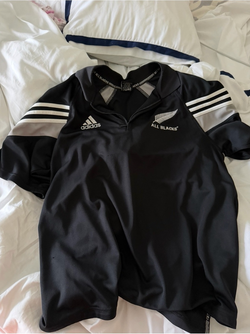 Adidas New Zealand All Blacks Rugby Polo Jersey Black
